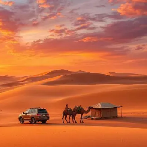 Family camel ride desert safari Dubai